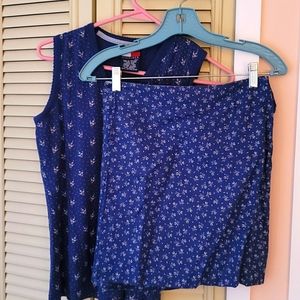 Vintage Tommy Hilfiger wrap mini skirt and sleeveless tee set.